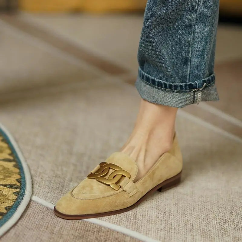 Liora | Retro Buckled Flat Loafers