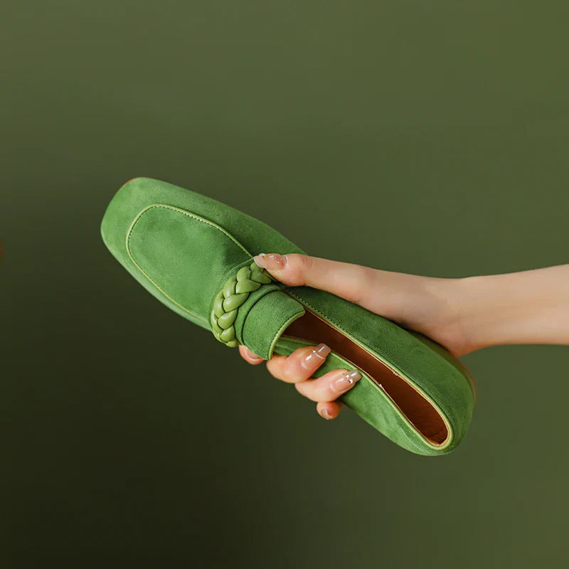Naelle | Leather Square-Toe Loafers