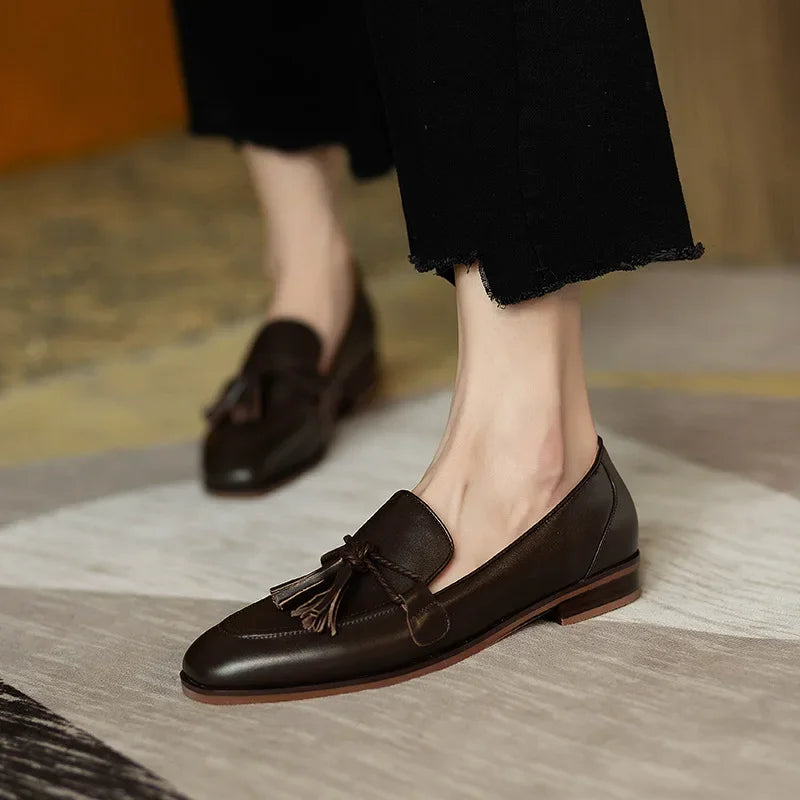 Tessara – Retro Tassel Casual Loafers