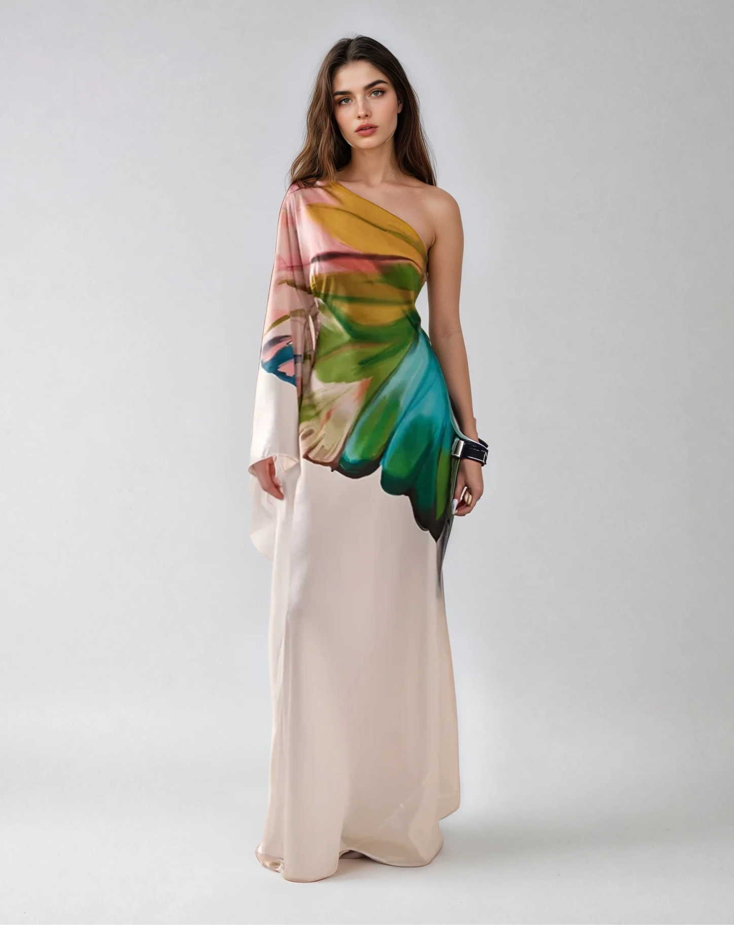 Flora – Hand Painted Cream Dress