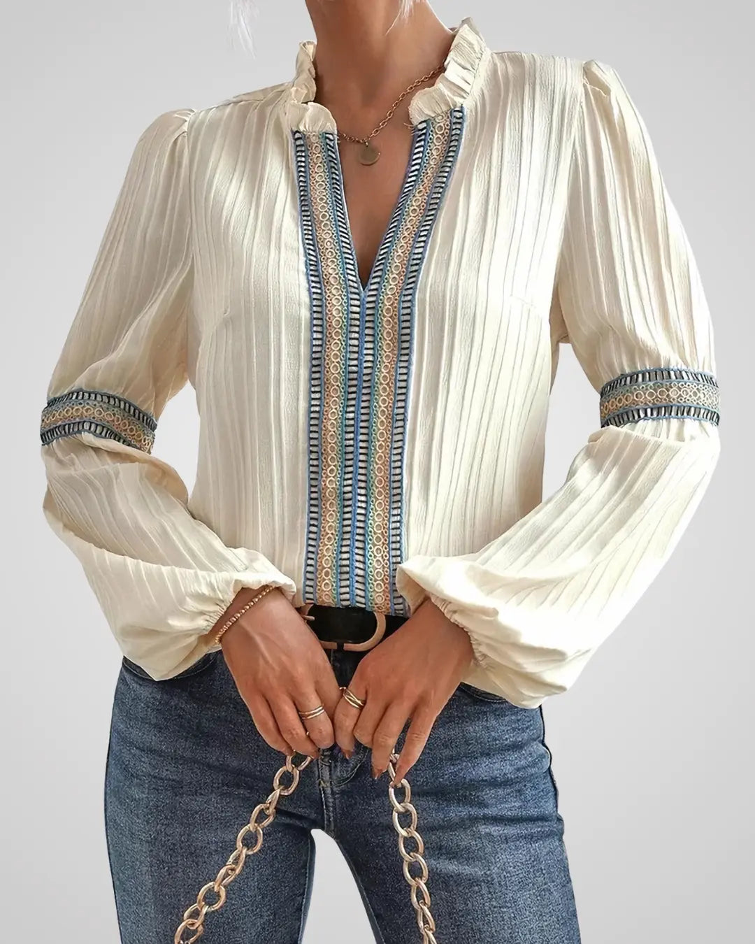 Valerie - Stunning V-Neck Blouse
