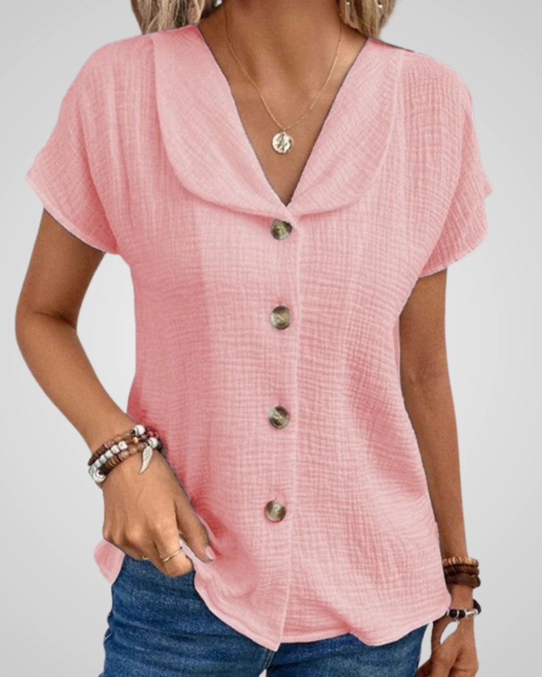 Ellen - Top with Collar And buttons