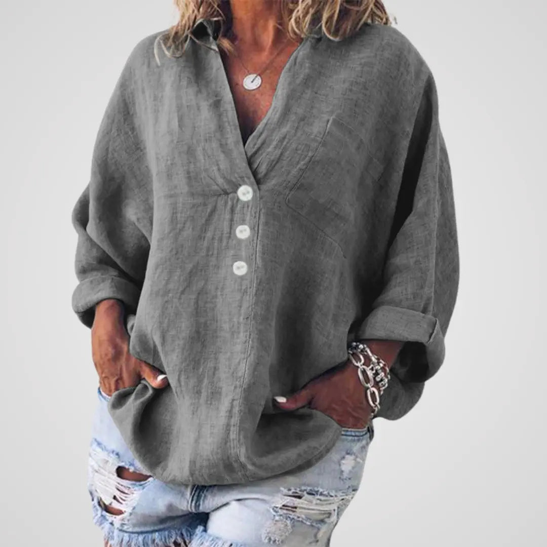 Miley - Relaxed V-neck Blouse