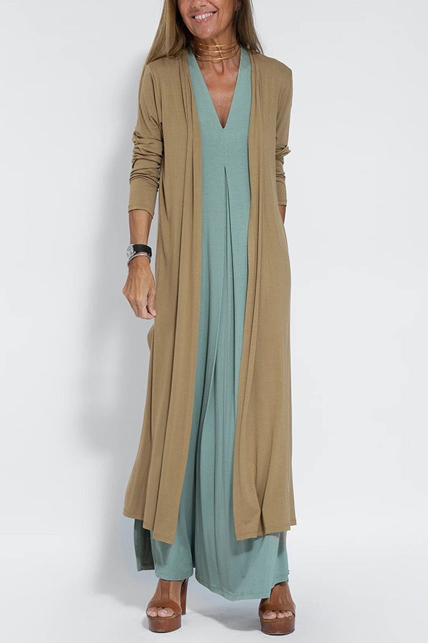 Serena - Elegant long dress + matching cardigan FREE