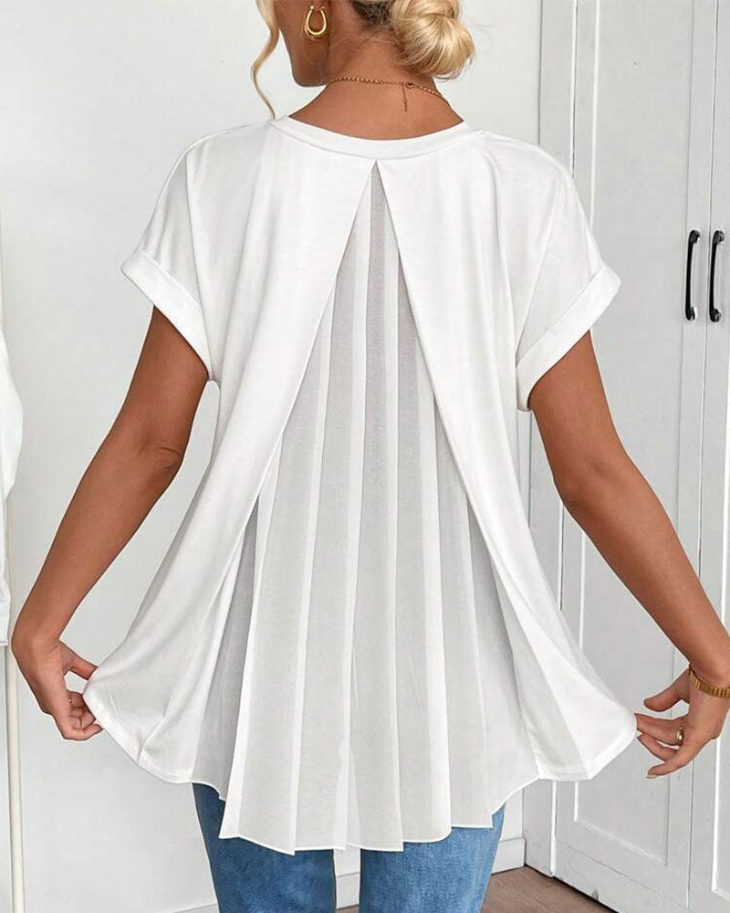 Lyn - Short-Sleeved T-Shirt with Plated Back