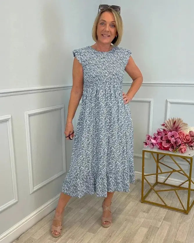 Emma - Elegant Floral Midi Dress