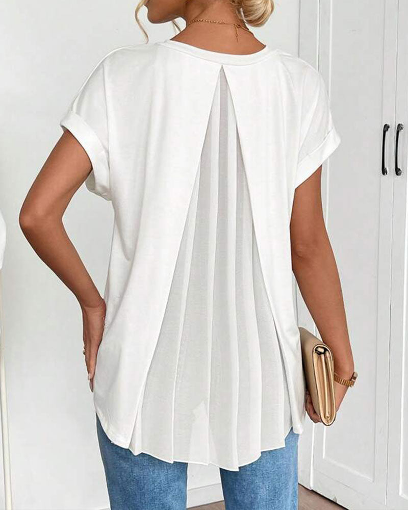 Lyn - Short-Sleeved T-Shirt with Plated Back
