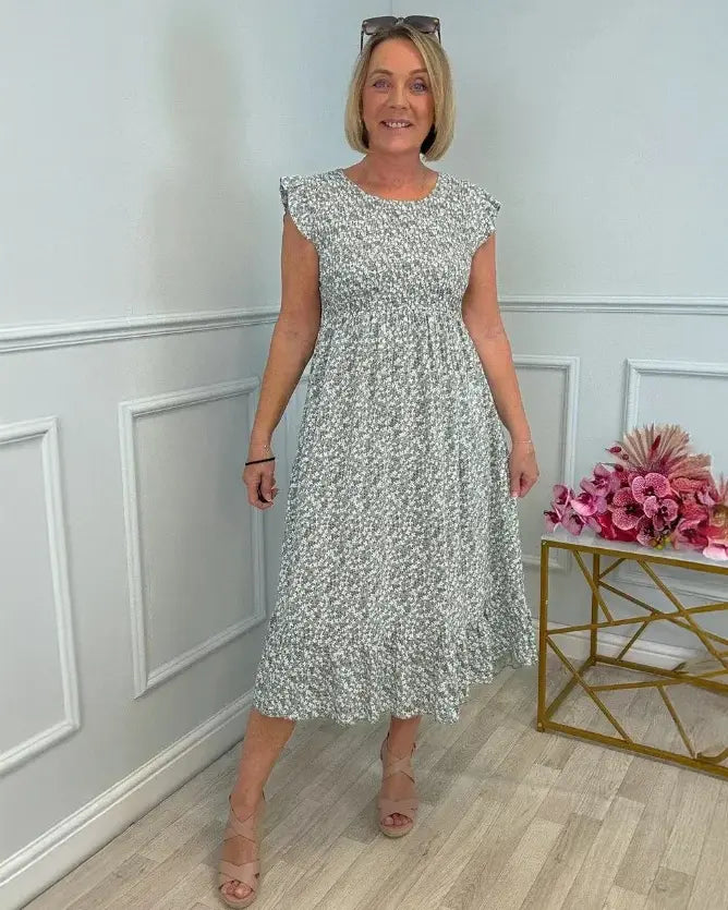 Emma - Elegant Floral Midi Dress