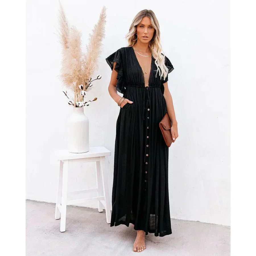 Carmen Maxi Black Dress Ibiza