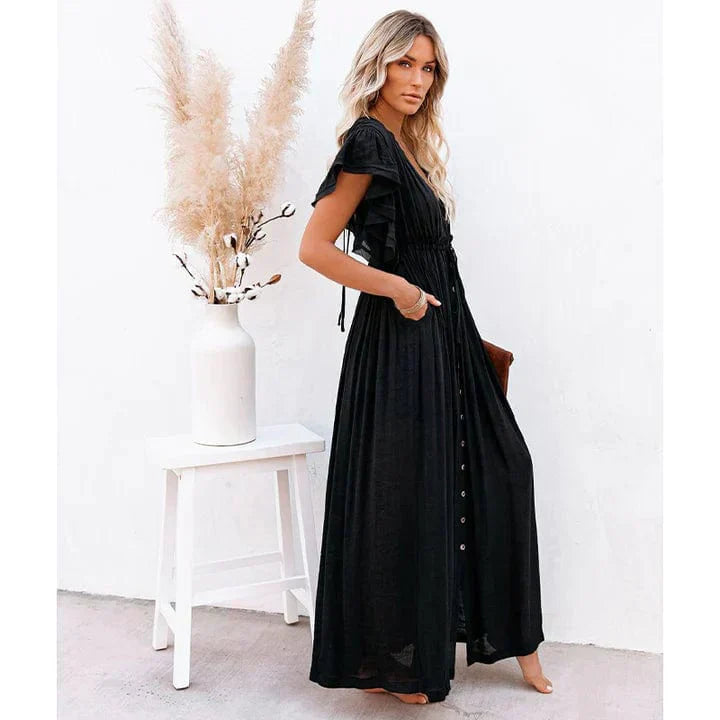 Carmen Maxi Black Dress Ibiza