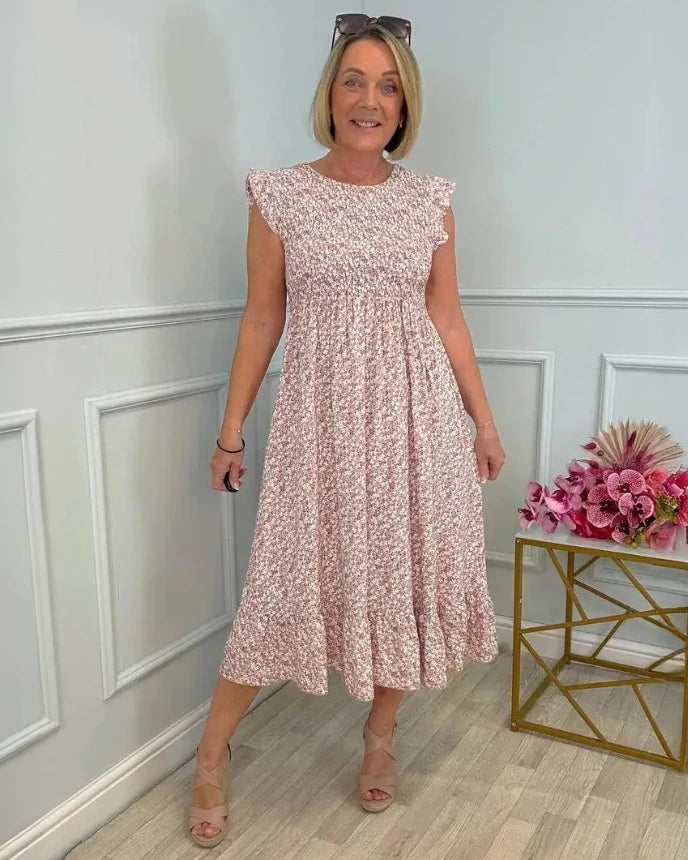 Emma - Elegant Floral Midi Dress