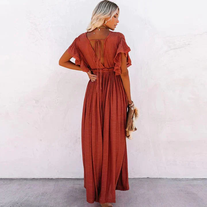 Julie™ - Long Red Beach Dress