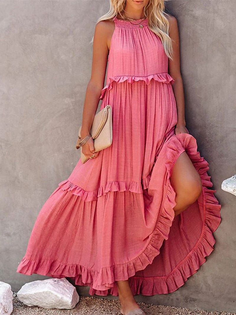 Lara™ - Loose Maxi Dress in Pink