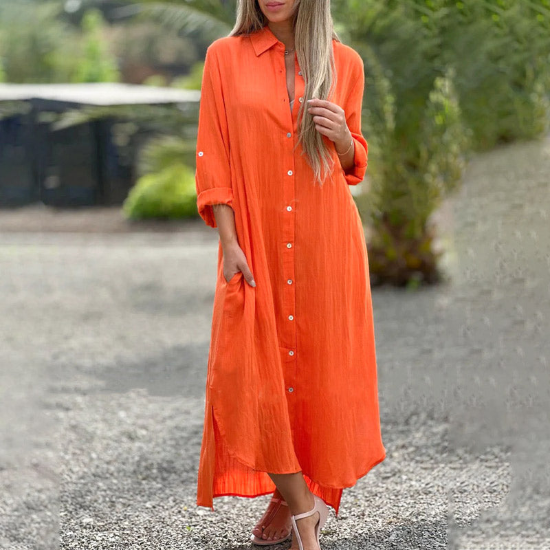 Amora - Relaxed Dress with Button Front