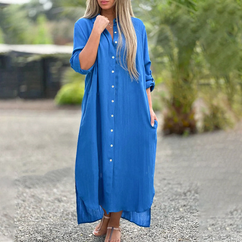 Amora - Relaxed Dress with Button Front