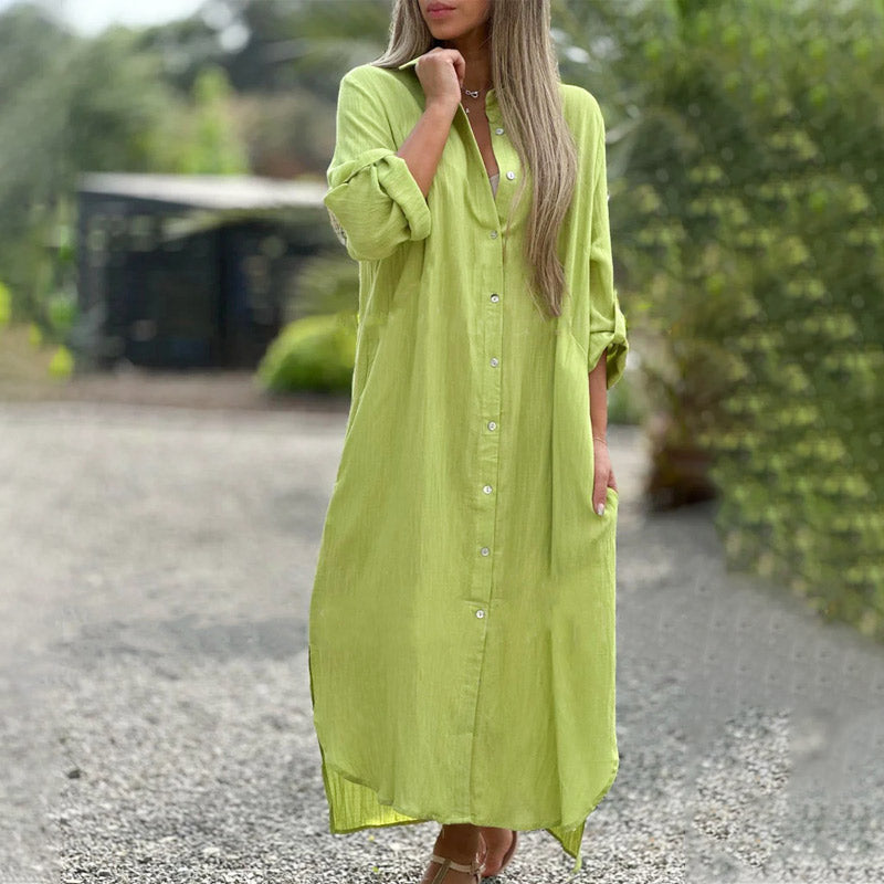 Amora - Relaxed Dress with Button Front